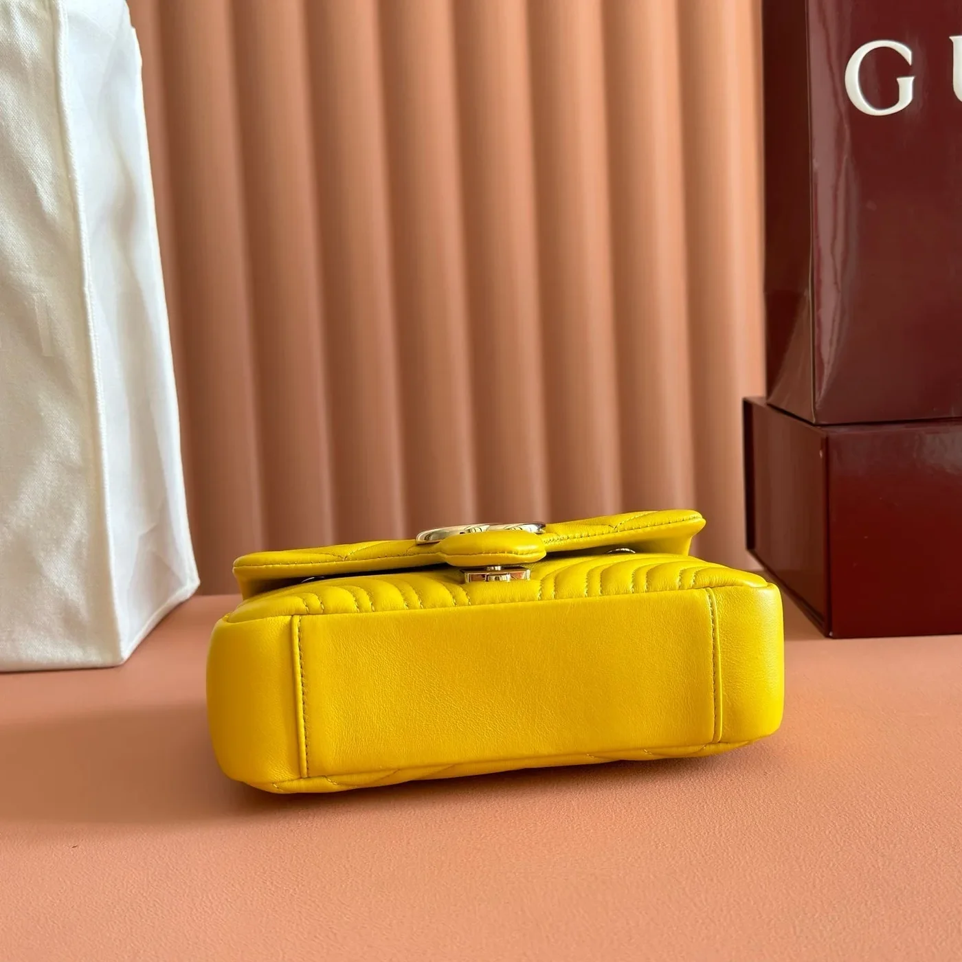 Gucci GG Marmont Bag 22 In Yellow Lambskin product view 2
