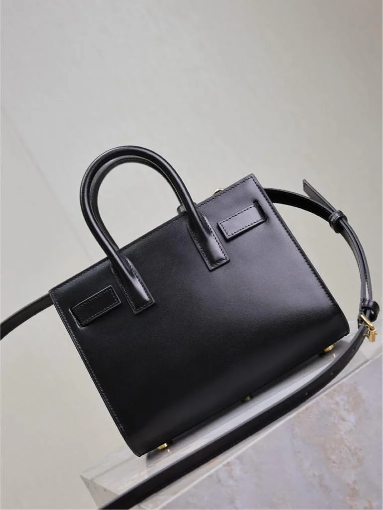 Saint Laurent Sac De Jour Gold Black Grain Leather Bag product view 4