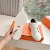 Hermès Women White Leather Sneakers product view 2