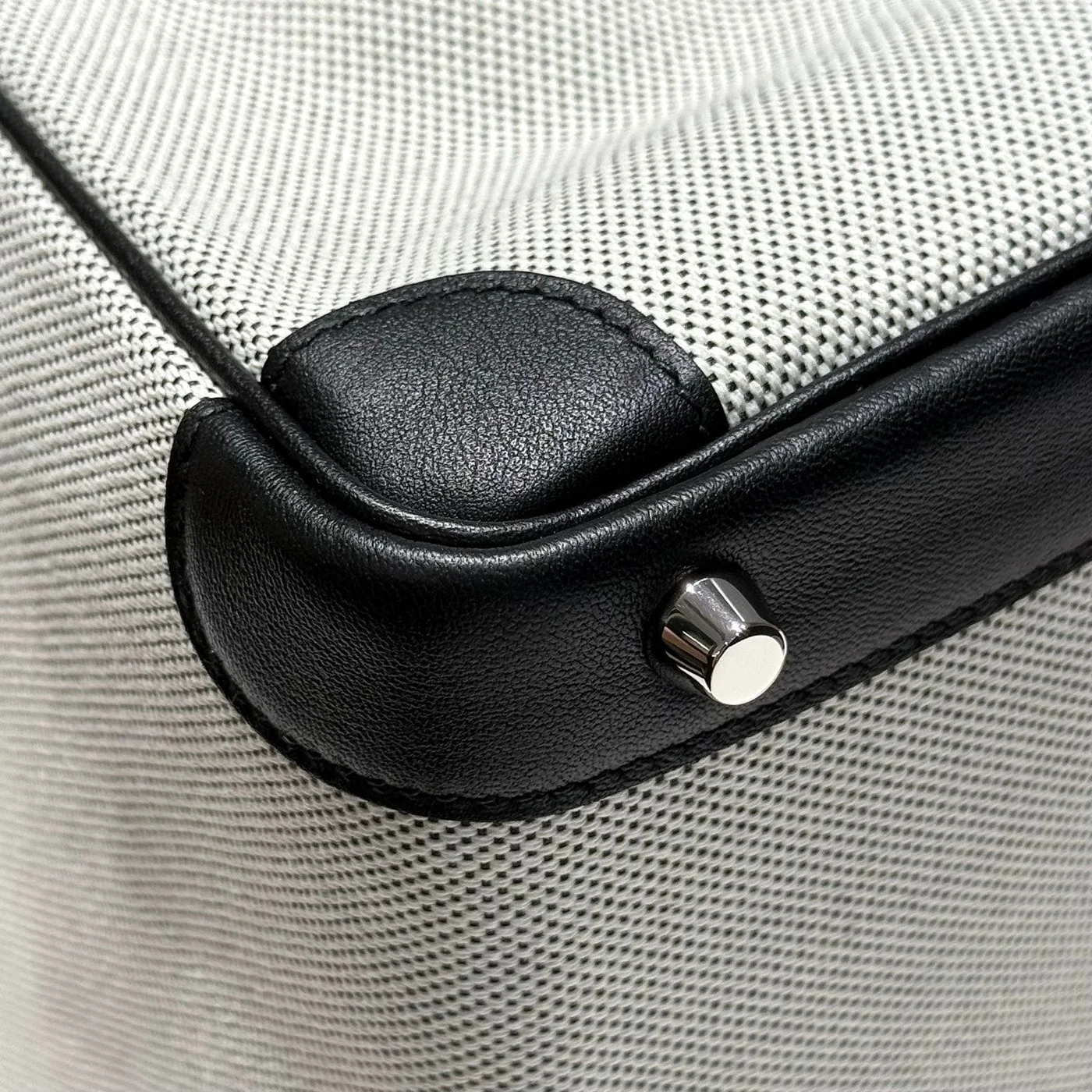 Hermès Birkin 25 cm In Black Swift White Toile Canvas (Custom-Made) Bag product view 7