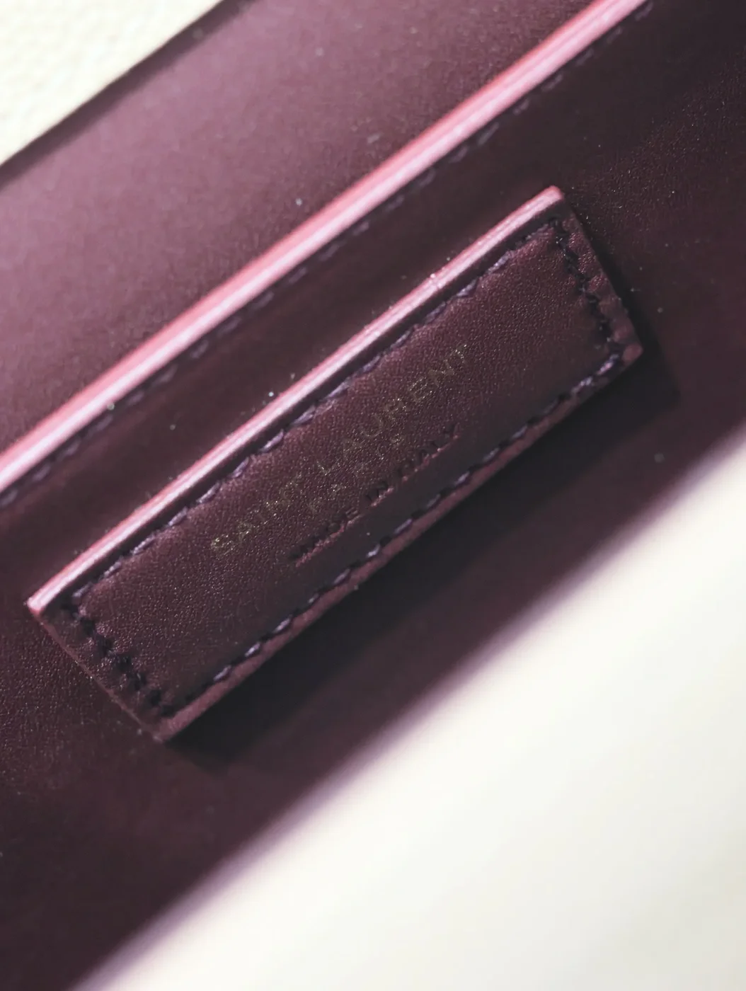 Saint Laurent Cassandra Top Handle Bag Medium In Beige Calfskin Gold Hardware product view 2
