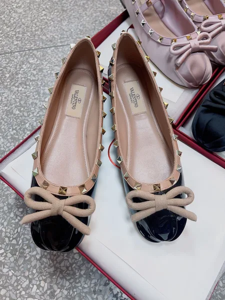 Valentino Women Black Patent Leather Studded Flats product view 1