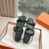Hermès Women Black Leather Sandals product view 4