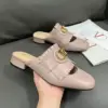 Valentino Women Blush Pink Leather Fringe Mules product view 5