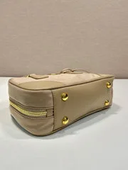 Prada Small Top Handle Bag 25 In Dried Moss Nylon And Calfskin Trim product view 3
