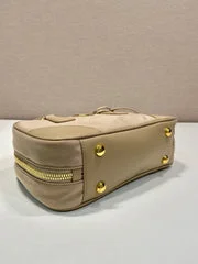 Prada Small Top Handle Bag 25 In Dried Moss Nylon And Calfskin Trim product view 3
