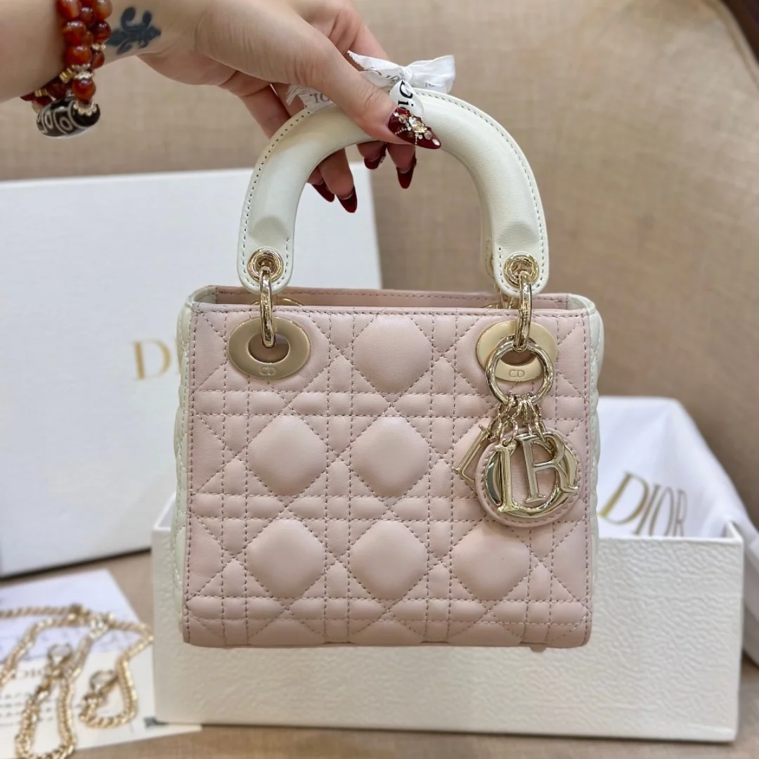 Dior Lady Mini Handbag for Women Pink Cowhide 18 cm product view 1