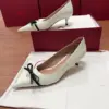 Valentino Women Ivory Leather Bow Accent Pumps product view 5