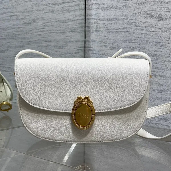 Dior Small Dior Médaillon Flap Bag in White product view 1