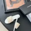 Chanel Women Beige Woven Fabric Slides product view 4