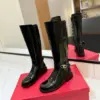 Valentino Women Black Patent Leather Tall Boots product view 3