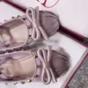 Valentino Women Pink Satin Studded Flats product view 3