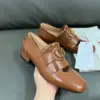 Valentino Women Brown Leather Loafers product view 5