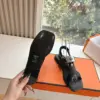 Hermès Women Black Leather Strappy Sandals product view 2