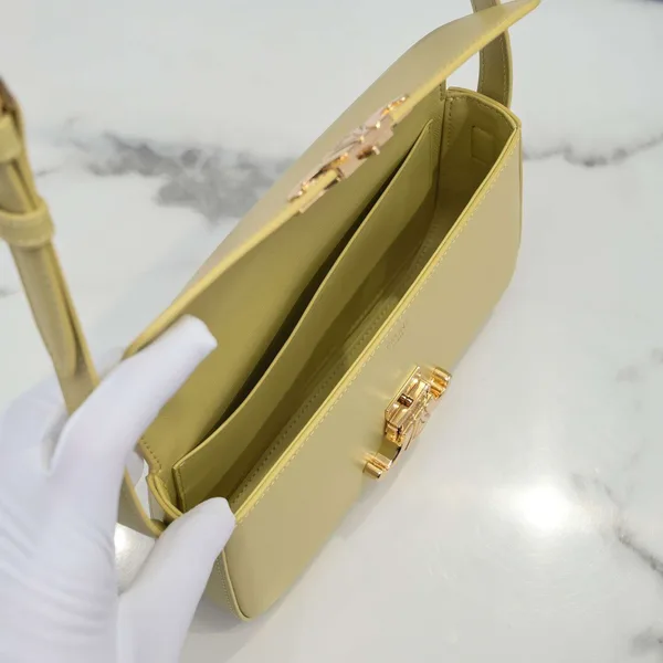 Celine Triomphe Handbag Bright Yellow Smooth Leather 20x12cm product view 7