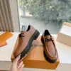 Louis Vuitton Women Brown Textured Leather Loafers product view 5