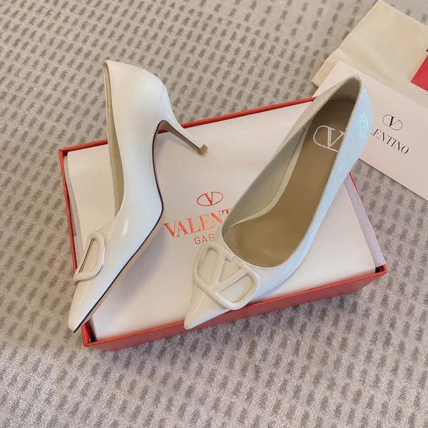 Valentino Women White Patent Leather Pointed Flats product view 6