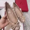Valentino Women Nude Patent Leather Studded Flats product view 1