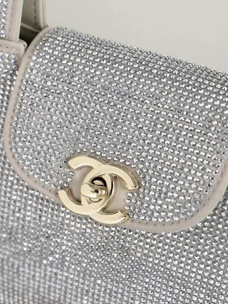 Chanel Mini Tote in Silvery Strass Gold Hardware product view 7