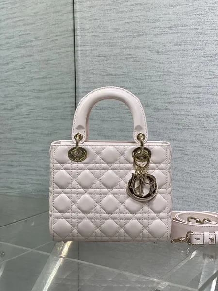 Dior Small Pink Cannage Top Handle Bag product view 2