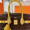 Hermès Birkin 30 Brown/Gold Crocodile Leather Gold Hardware – Custom Made Bag product view 2