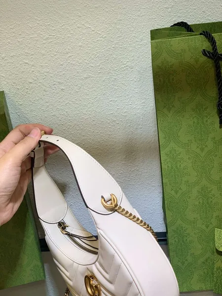 Gucci GG Marmont Half Moon Handbag White 24 cm product view 7