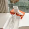 Hermès Women White Mesh Leather Sneakers product view 4