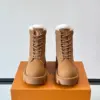 Louis Vuitton Men Tan Leather Fur-Lined Boots product view 2