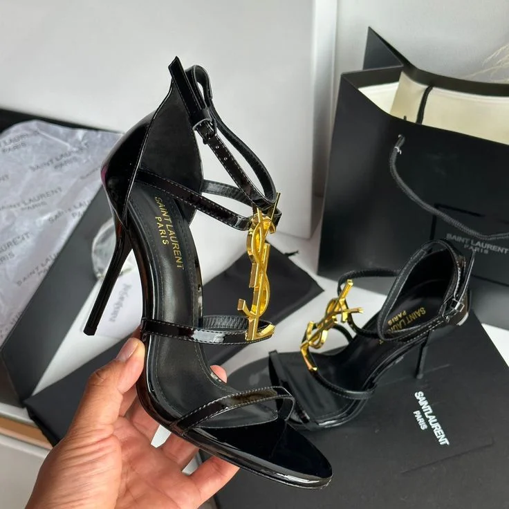 Saint Laurent Cassandra patent leather sandals product view 1