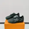 Louis Vuitton Men Black Leather Sneakers product view 3