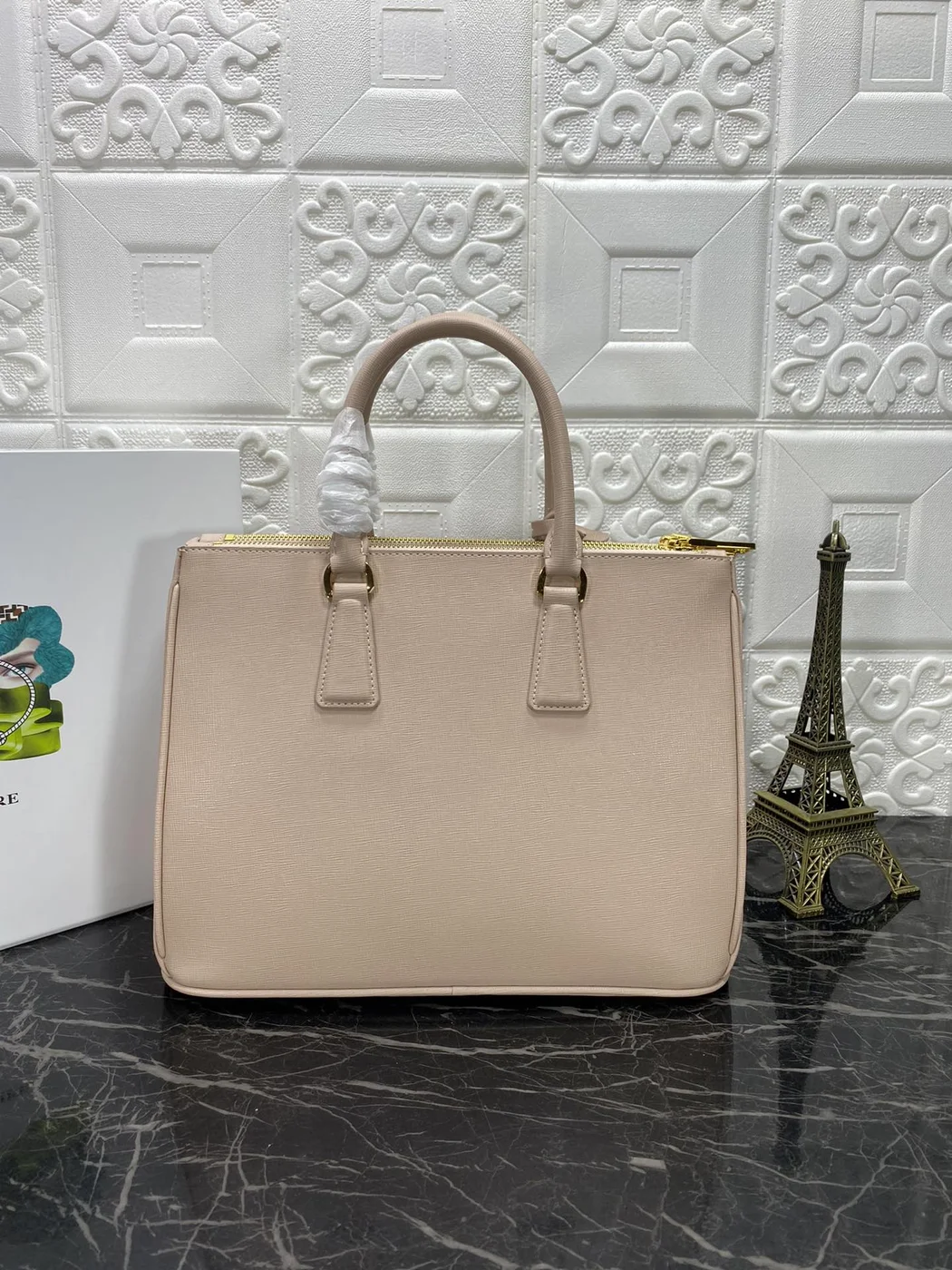 Prada Pra Galleria 32 Bag In Beige Saffiano Leather product view 3