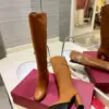 Valentino Women Brown Leather Knee High Boots product view 6