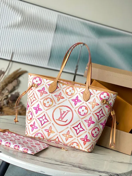 Louis Vuitton Neverfull MM 31 In Coral Monogram Tiles Canvas Bag product photo