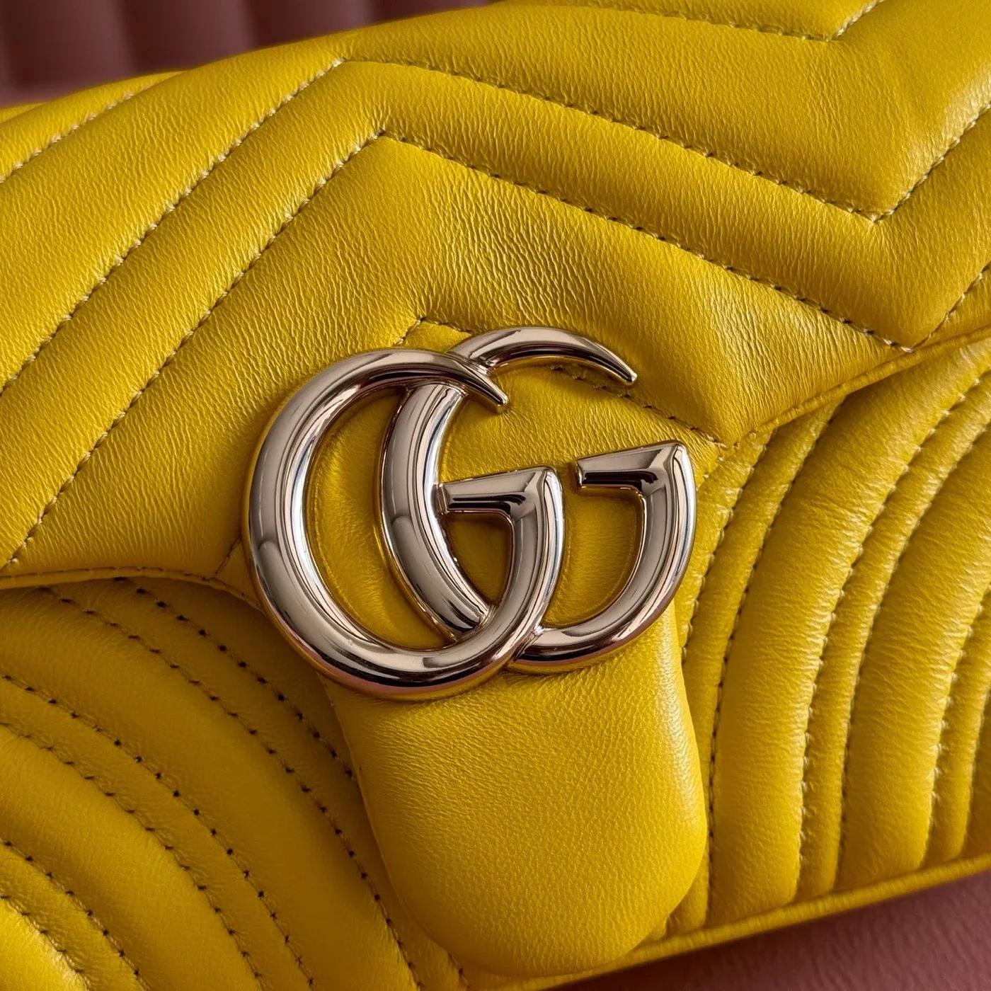 Gucci GG Marmont Bag 22 In Yellow Lambskin product view 4