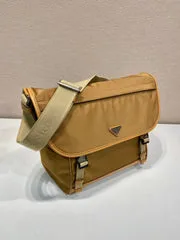 Prada Large Flap Bag 30 In Cider Brown Re-Nylon And Calfskin Trim product view 4