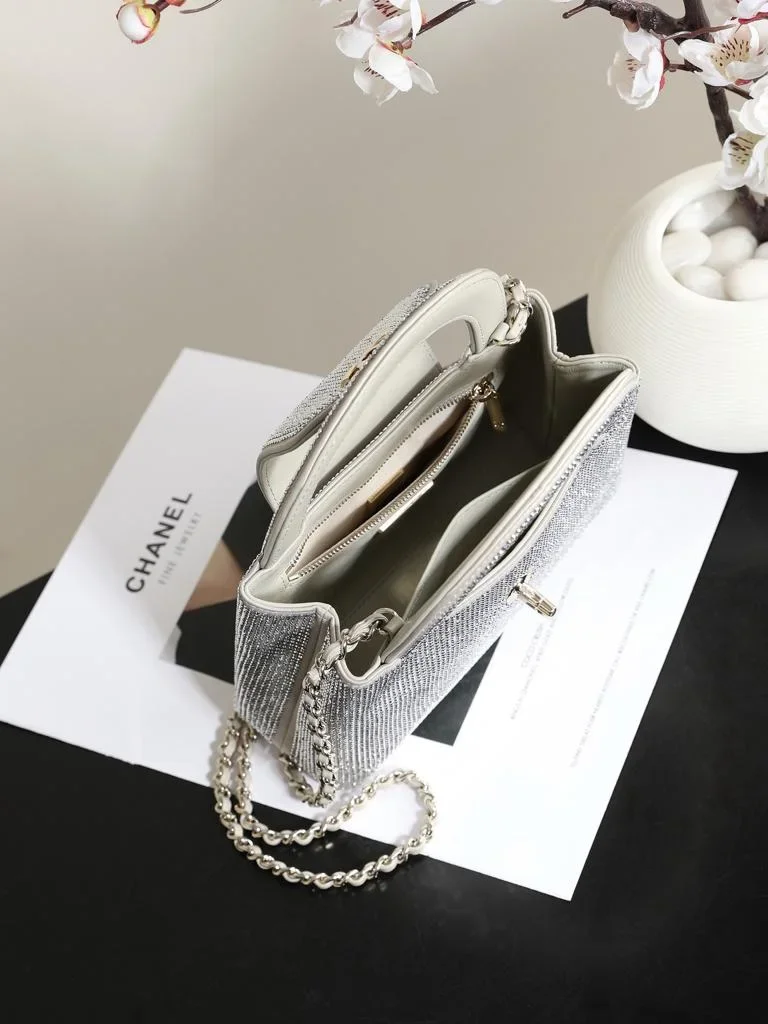 Chanel Mini Tote in Silvery Strass Gold Hardware product view 3