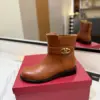 Valentino Women Brown Leather Ankle Boots product view 5