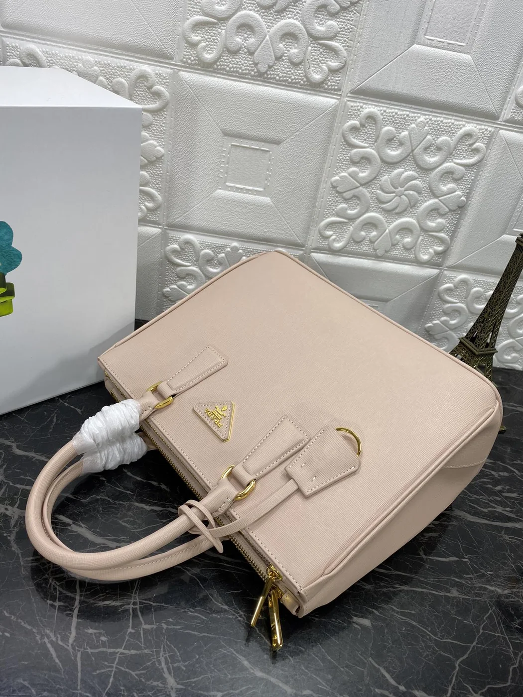 Prada Pra Galleria 32 Bag In Beige Saffiano Leather product view 6