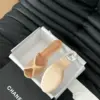 Chanel Women Beige Leather Slides product view 6