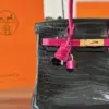 Hermès Birkin 30 Black/Pink Crocodile Leather – Custom Made Bag product view 2