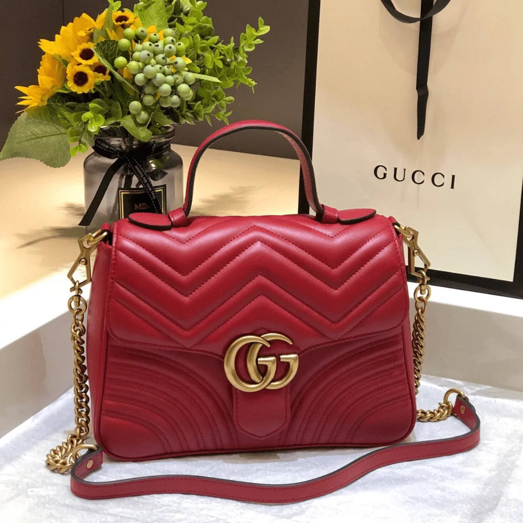 Gucci Marmont Top Handle Women’s Handbag Red 27 cm product view 1