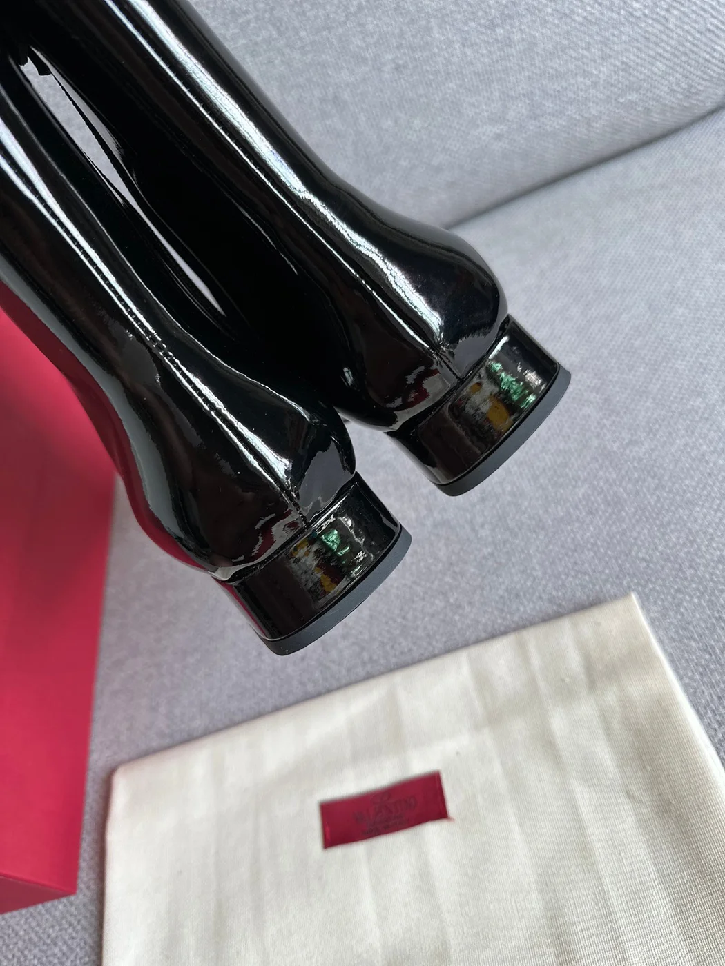 Valentino Women Black Patent Leather Boots product view 2