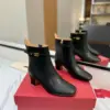 Valentino Women Black Leather Ankle Boots product view 1