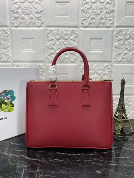 Prada Pra Galleria 32 Bag In Cherry Red Saffiano Leather product view 3