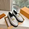 Louis Vuitton Women White Patterned Leather Loafers product view 1