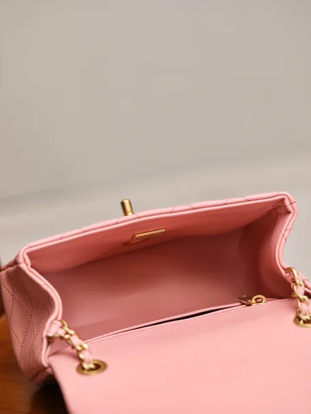 Chanel Classic Woman’s Handbag Pink With Bag Handle Bell 18 cm product view 7