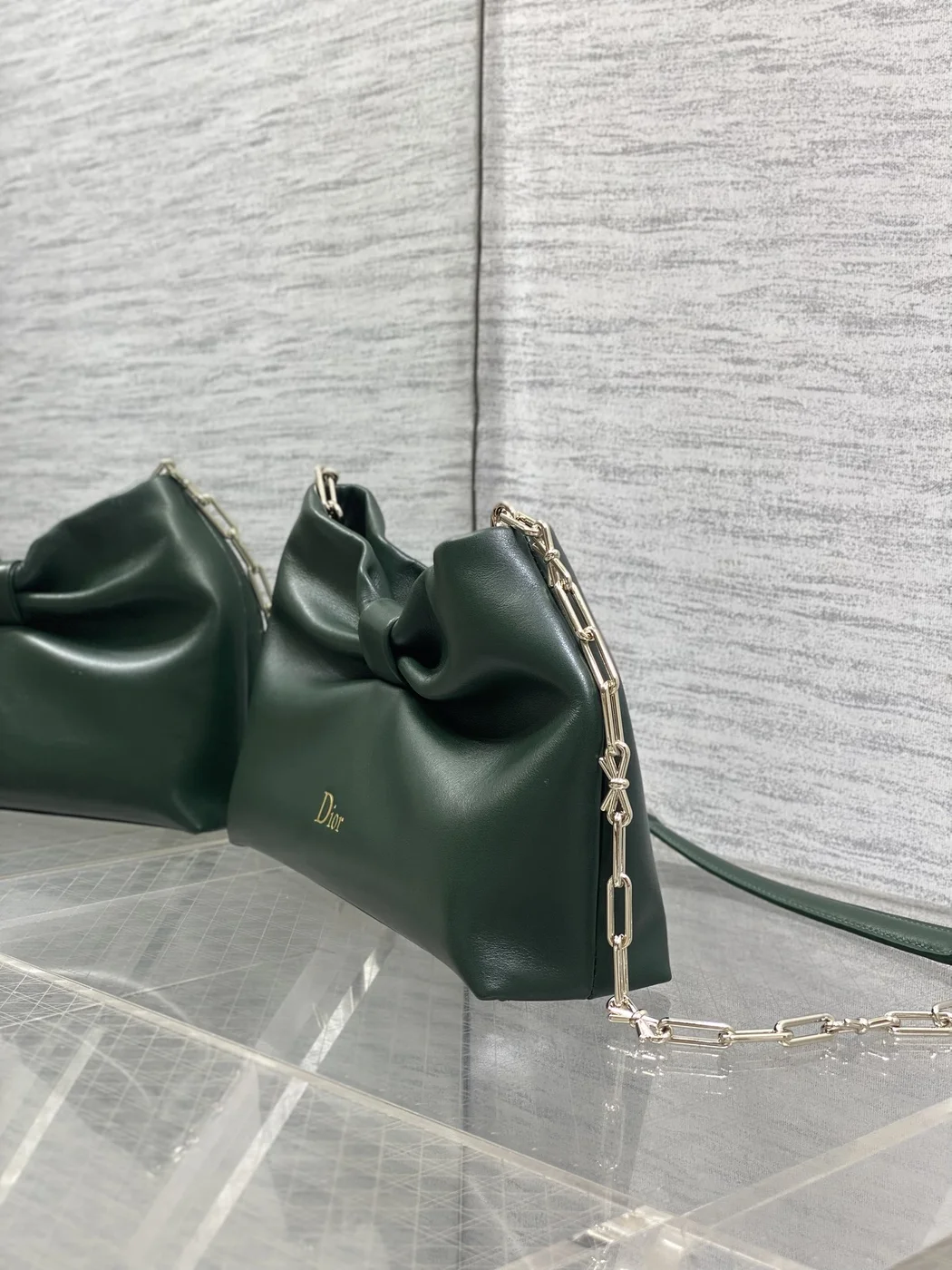Dior Bow Bag Small Dark Green product view 5