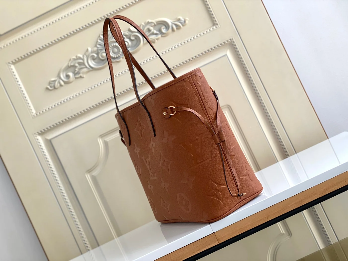 Louis Vuitton Neverfull MM 32 Brown Monogram Empreinte Leather Bag product view 2