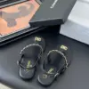 Chanel Women Black Leather Chain Detail Sandals product view 5