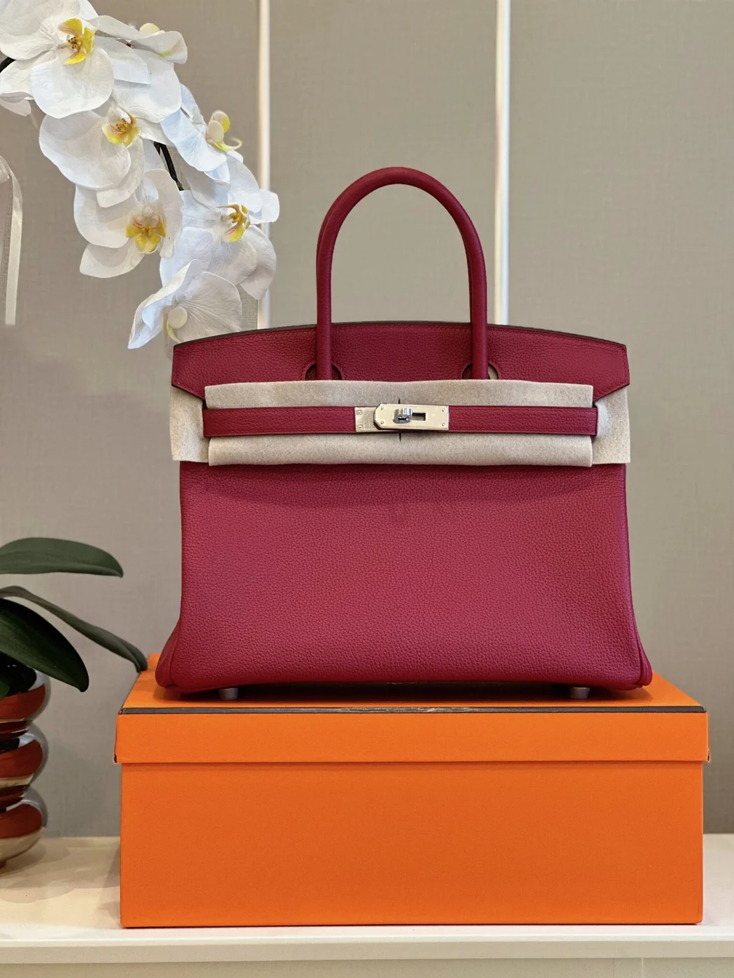 Hermès Birkin 30 Burgundy Palladium Hardware Bag product view 1